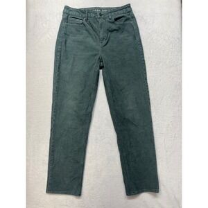American Eagle Womens Green Corduroy Straight Leg High Rise Pants Size 6 Regular